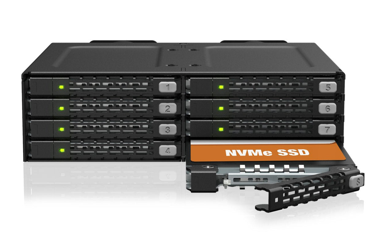 Icy Dock Though Armor Mb998v4p-B (Negro, 8-Bay U.2/U.3 Nvme Ssd Pcie 4.0 Mb998v4p-B