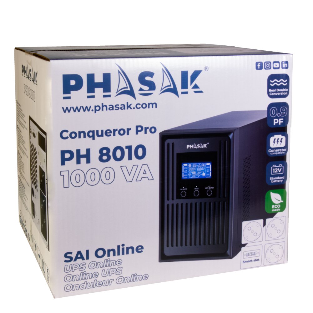 Sai Online Conqueror Pro 1000 Va Online Lcd 1000va-900w 3 Salidas Formato Torre