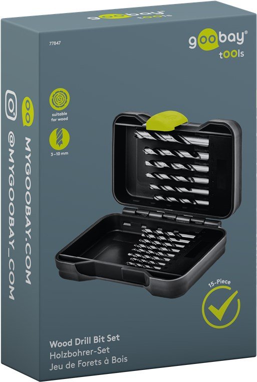 Juego De Brocas Para Madera, 15 Piezas
15 Brocas Afiladas Para Agujeros Pasantes Y Ciegos En Madera Blanda Y Dura