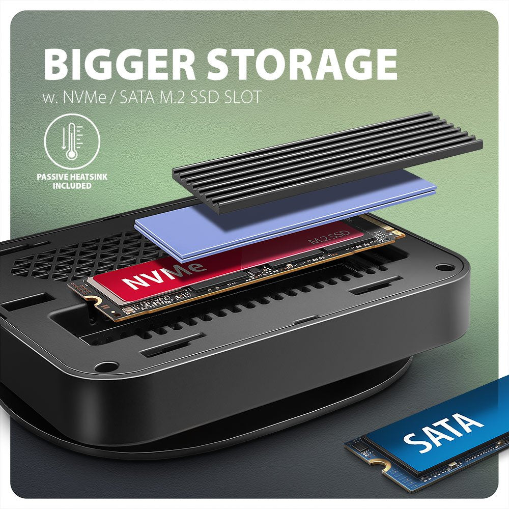 EAN 8595247908438 - Axagon HMC-UFO USB-C Hub M.2 SATA/NVMe 1 Gbit/s Ethernet 384 kHz Audio Alámbrico USB 3.2 Gen 2 (3.1 Gen 2 imagen 7