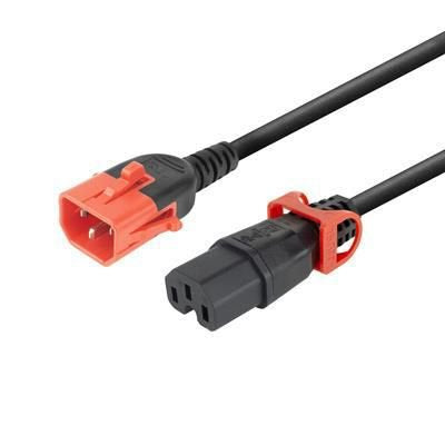 Powercord C14 Iec Lock+ Dual  Locking - C15 Iec Lock+ Black