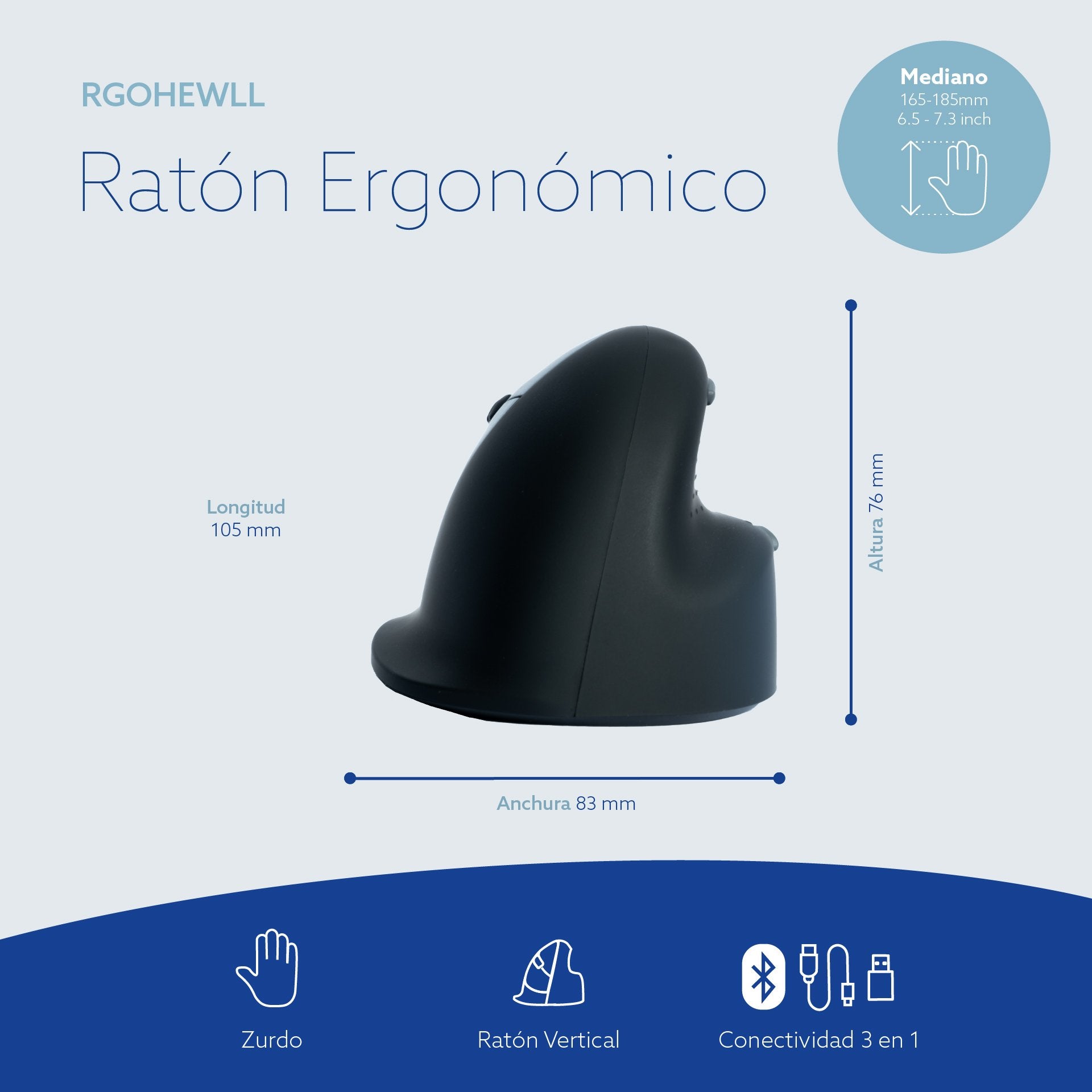 EAN 8719274490319 - R-Go Tools RGOHEWLL ratón Juego Izquierda Óptico 2400 DPI imagen 12