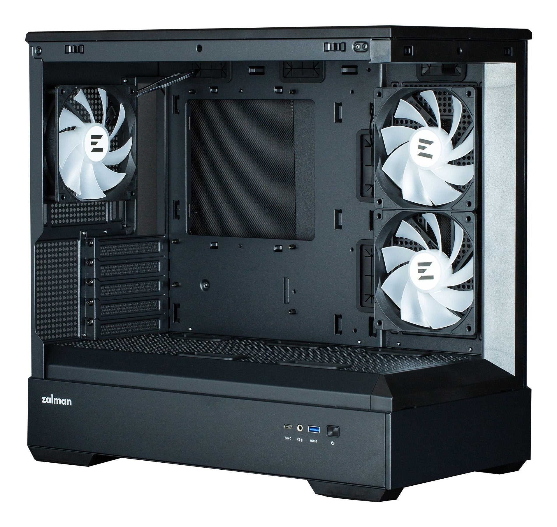 Caja Pc Zalman P30 Matx 3 X Vent 120mm Argb 2xusb 3.0 Negro S/N Fuente