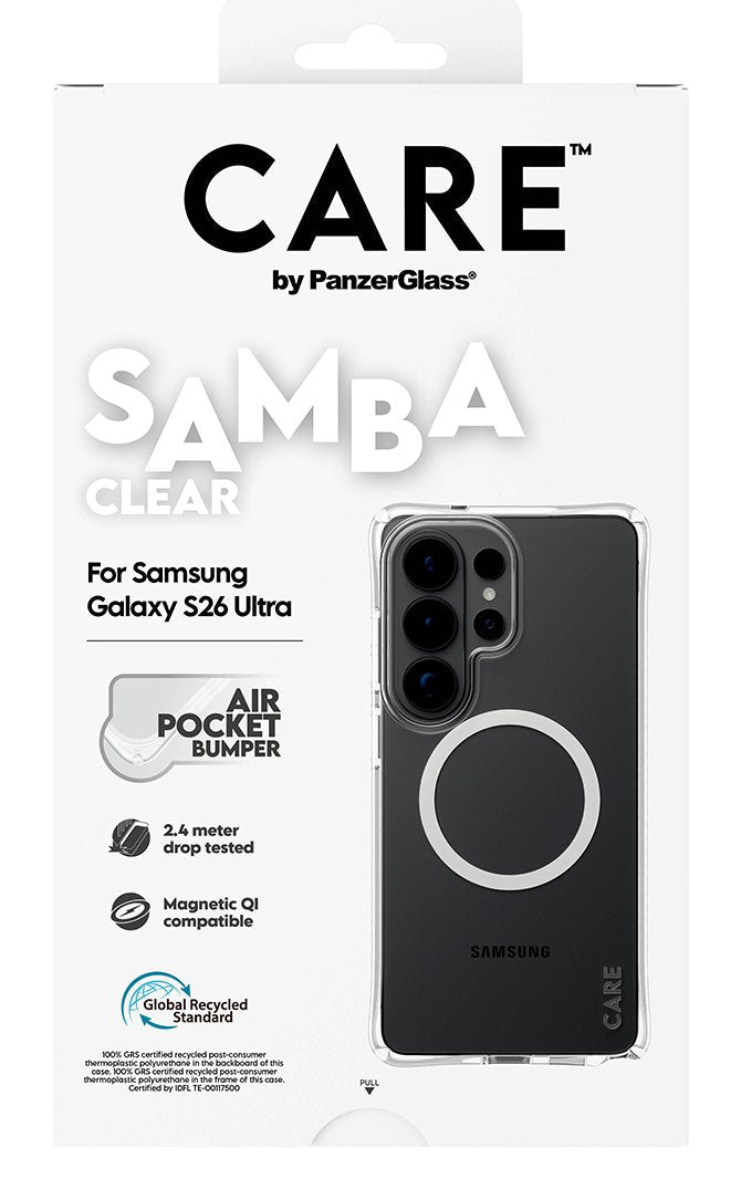 Care By Panzerglass Samba Case Transparent W. Blanco Qi Samsung New Galaxy S26 Ultra