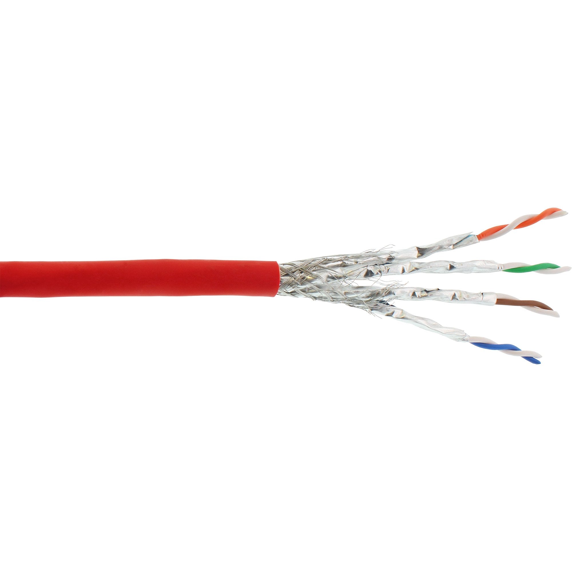 Cable De Red Inline S/Ftp Pimf Cat.6a Libre De Halógenos 500mhz Rojo 100m