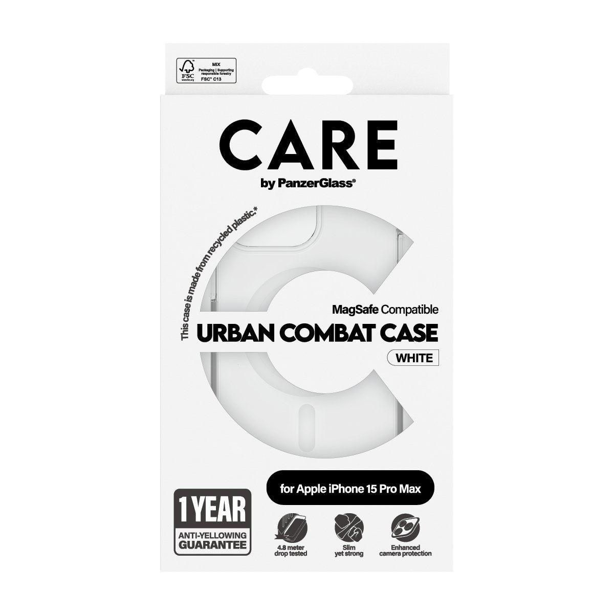 EAN 5715685005558 - PanzerGlass CARE™ by ® Urban Combat Case Transparent w. White MagSafe iPhone 15 Pro Max funda para teléfo imagen 3