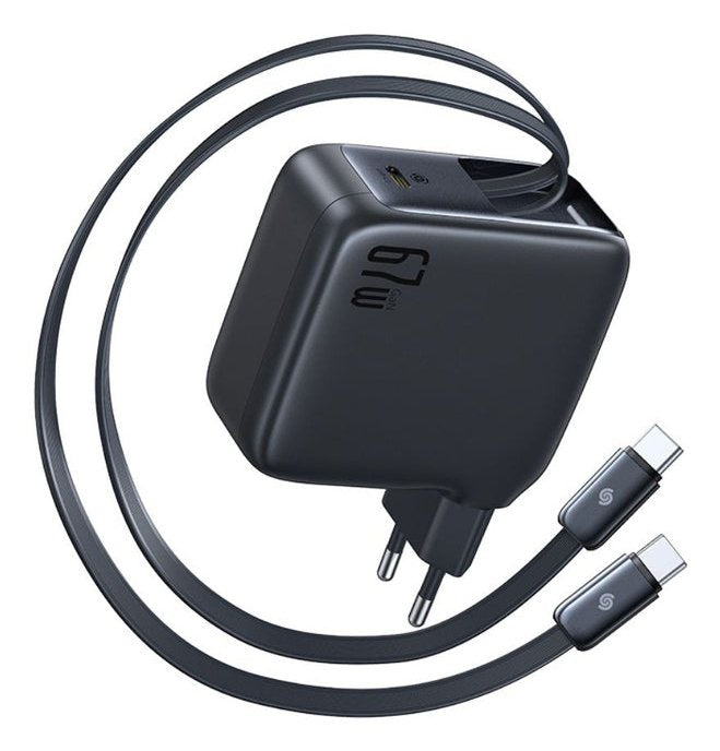 Enercore Cj21 Fast Charger With Dual Retractable Cables 3c 67w Eu Cosmic Black