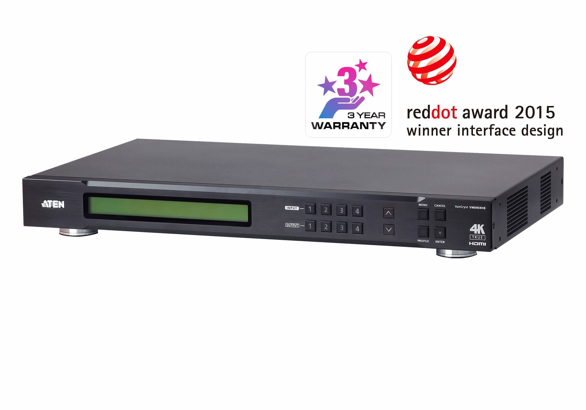 EAN 4719264646829 - ATEN VM0404HB Matriz de conmutación AV Pantalla incorporada 17,8 W imagen 1