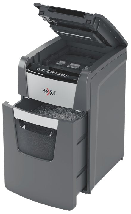 Destructora Automática Rexel Autofeed + 150x, P-4, Corta Confeti (4x28mm), 150 Hojas, Papelera De 44 Litros