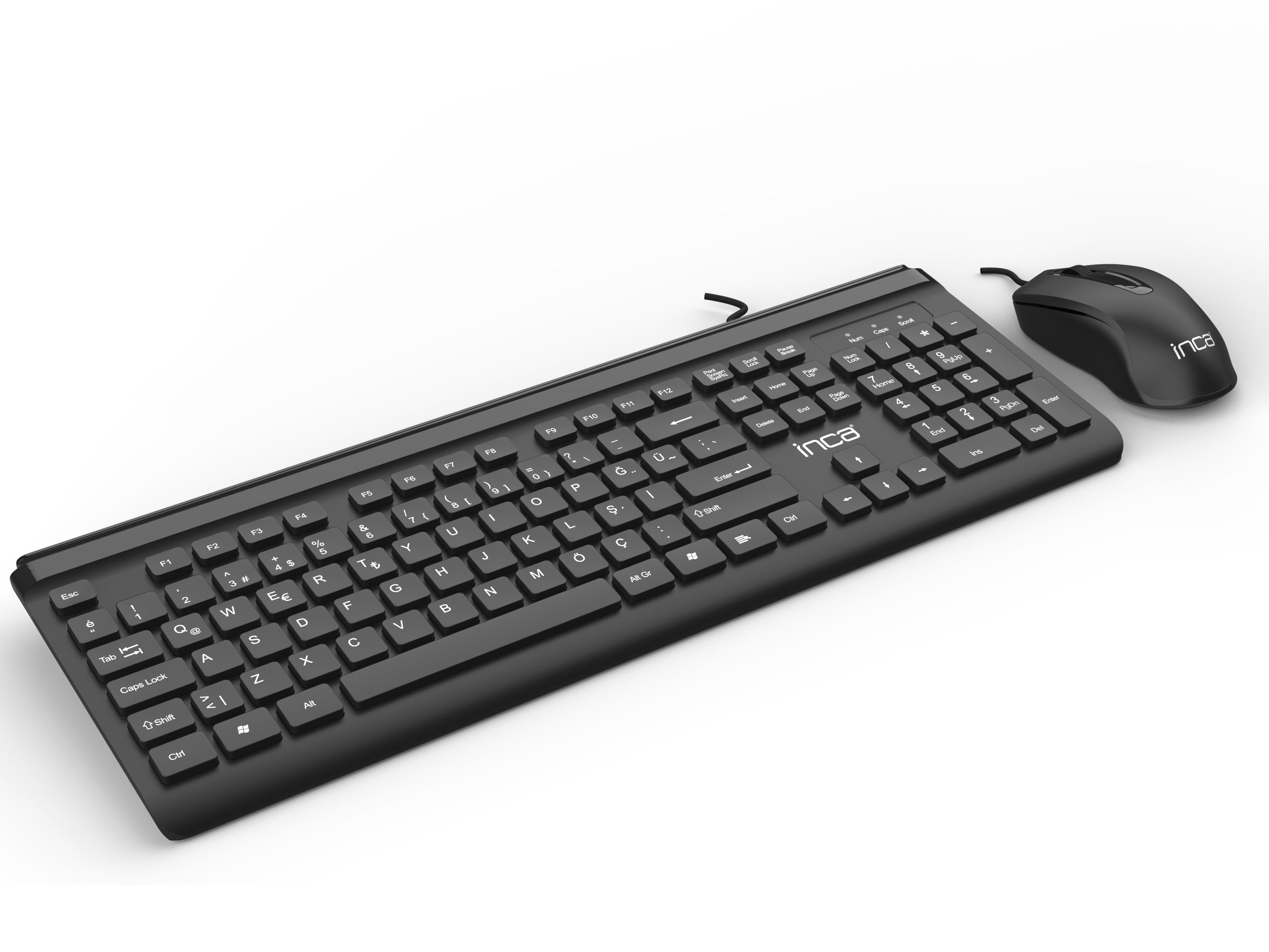 Teclado Turco + Ratón Inca Imk-377 Oficina Usb Turco Negro