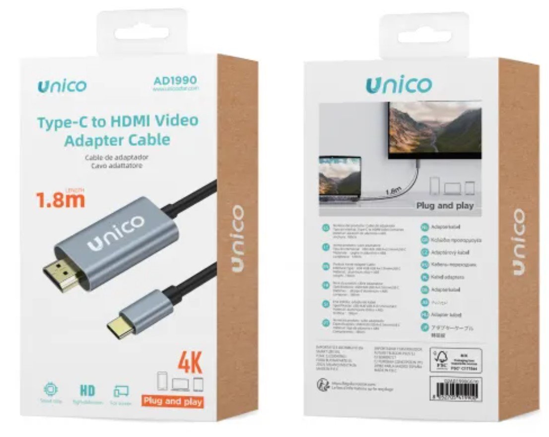 Adaptador Uni Tipo(C) A Hdmi Macho 4k