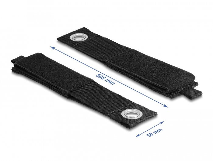 Delock Cinturón De Velcro L 508 X B 50 Mm Negro 5 Piezas