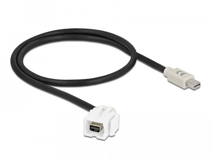 Delock Keystone Modul Mini Displayport Buchse 110° > Mini Displayport Stecker Mit Cable Weiss