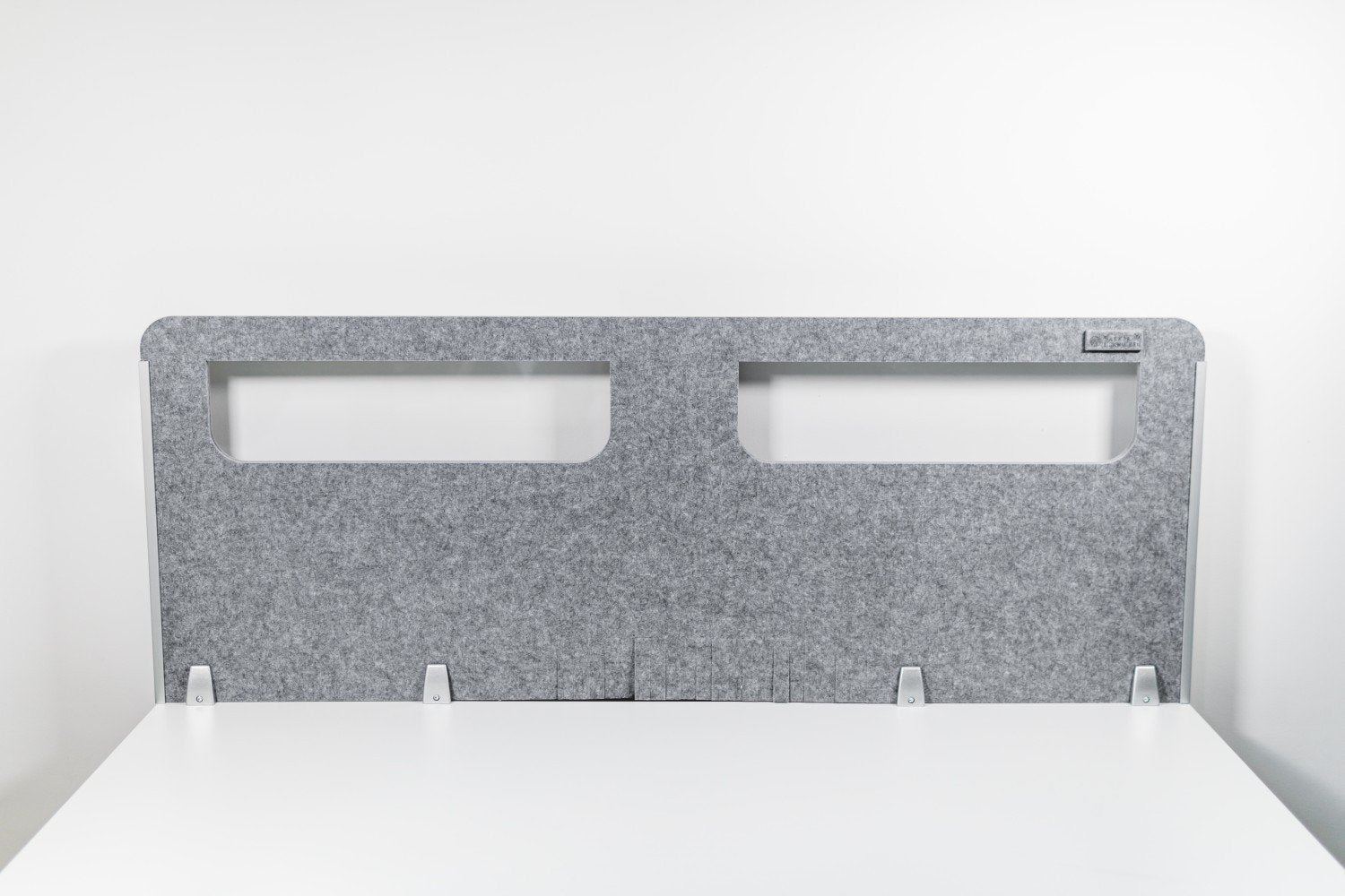 Tabique De Mesa Bakker Redondo Con Ventana Acrílica_respaldo Gris