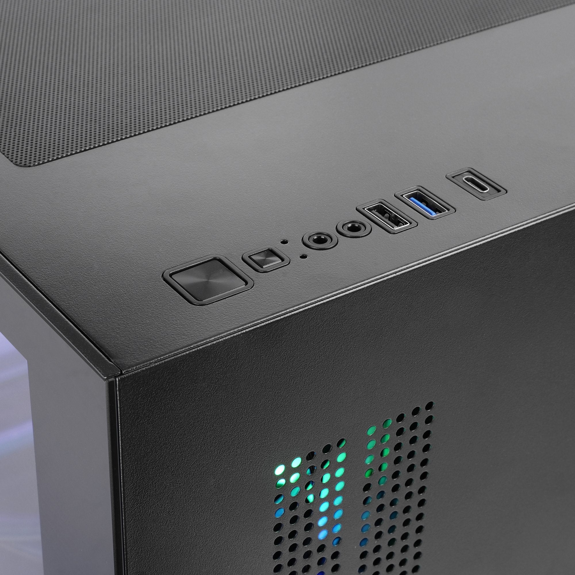 Caja Pc  Microatx Mars Gaming Mc-View3 Gpu Max 330mm Cristal Templado Panoramico Argb Usb-C Negra