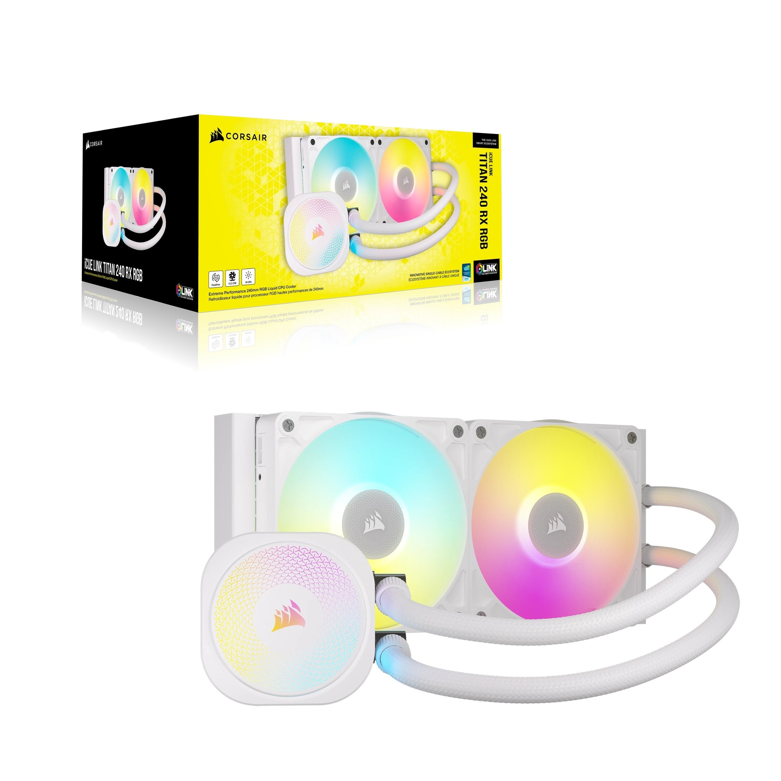 EAN 0840006685456 - Corsair iCUE LINK TITAN RX RGB Procesador Sistema de refrigeración líquida todo en uno 12 cm Blanco 1 pie imagen 4