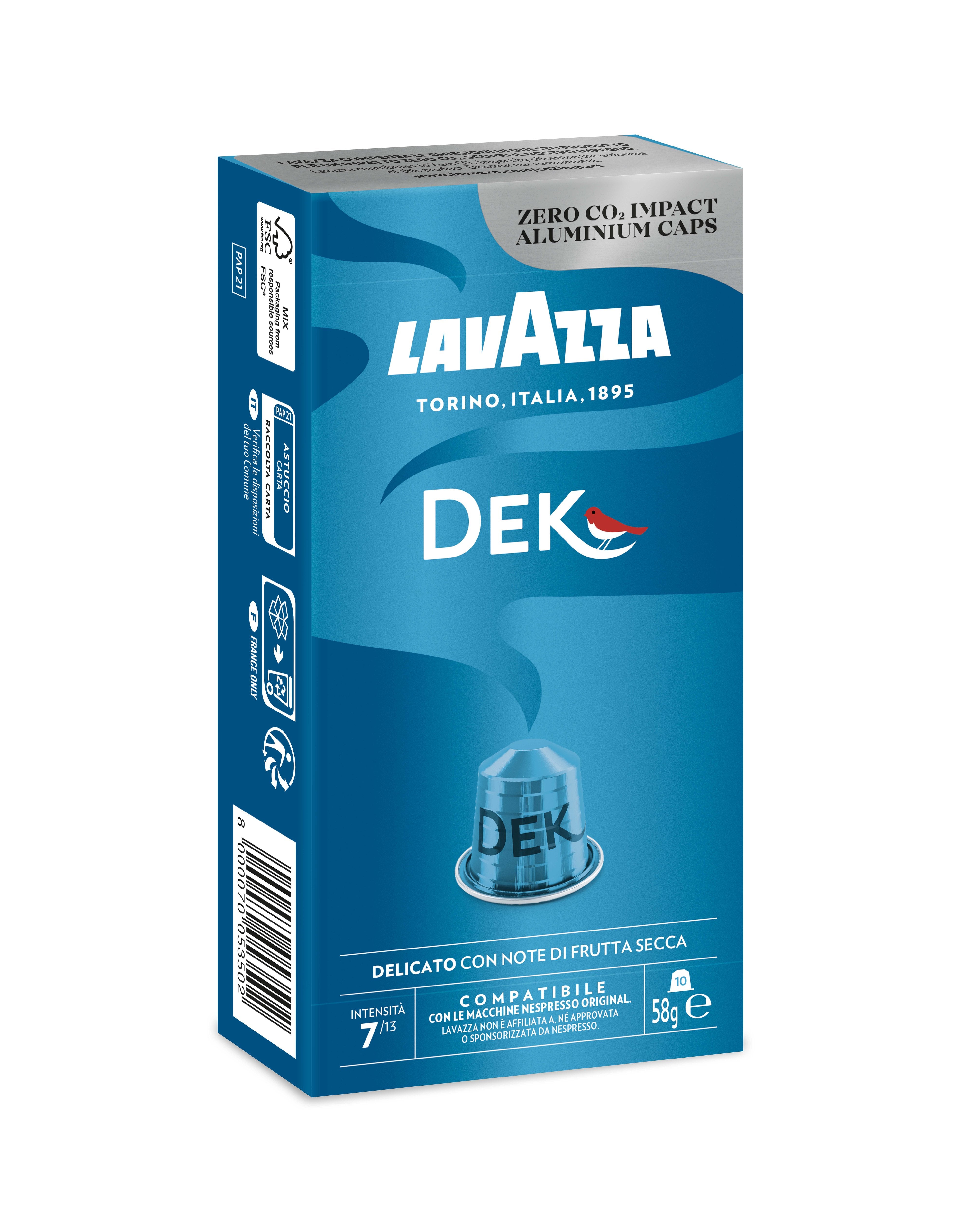 Cápsula Lavazza Espresso Decaf Descafeinado Para Cafeteras Nespresso Caja De 10