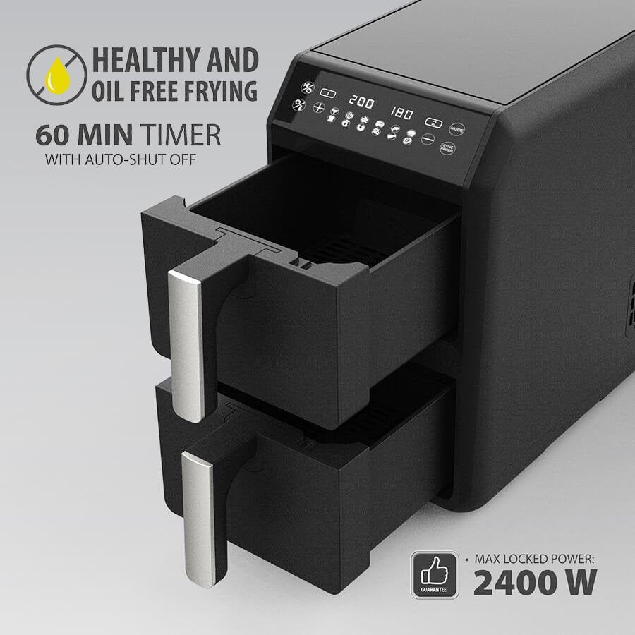 EAN 4897144673353 - Maestro MR-761 freidora Doble 10 L Independiente 2400 W Freidora de aire caliente Negro imagen 6