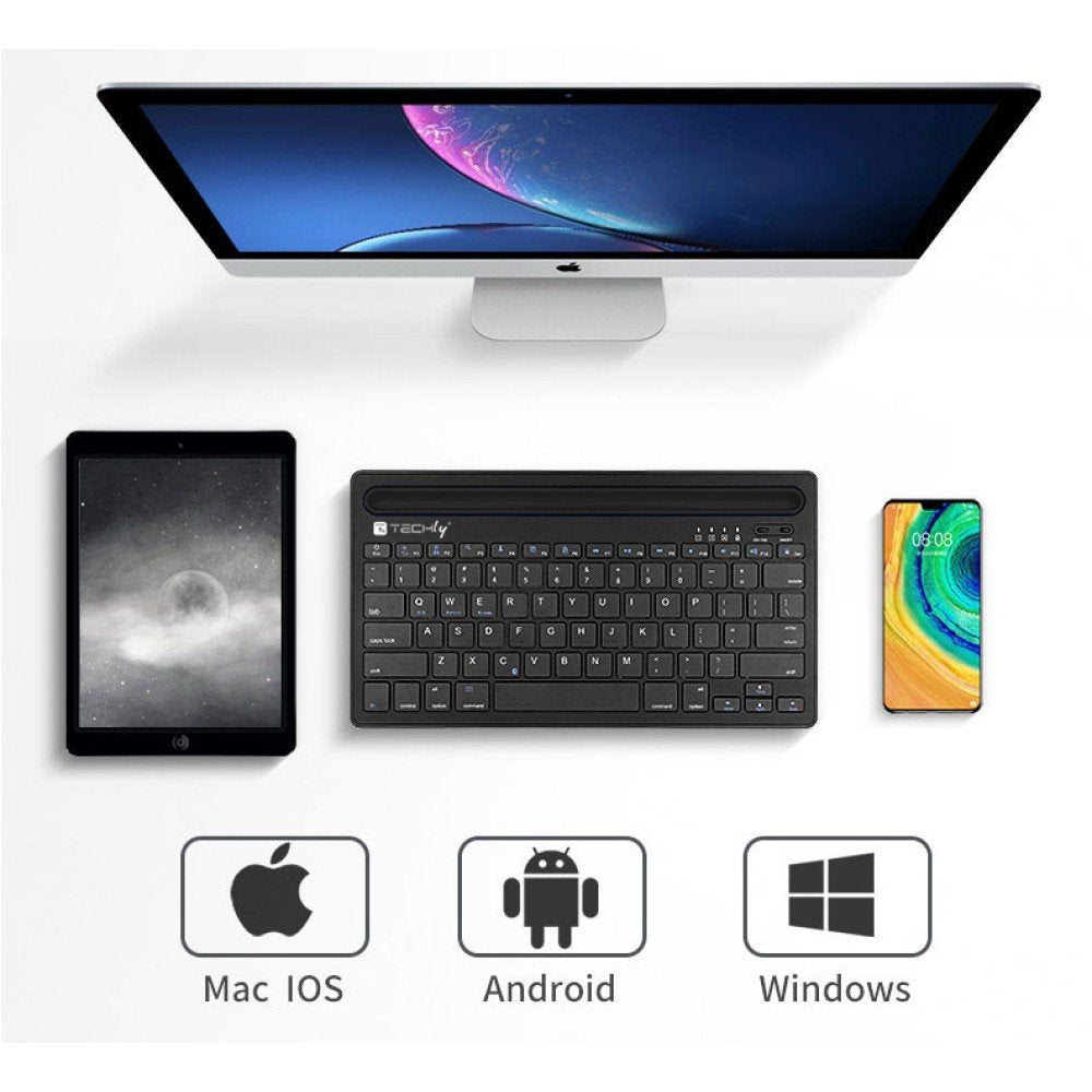 EAN 8059018367898 - Techly ICTBK102U teclado Universal Bluetooth QWERTY Inglés Negro imagen 19