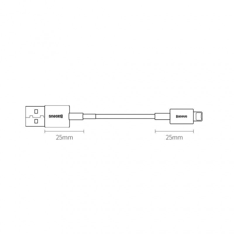 Baseus Lightning Superior Series Cable, Fast Charging, Data 2.4a, 2m White (Calys-C02)
