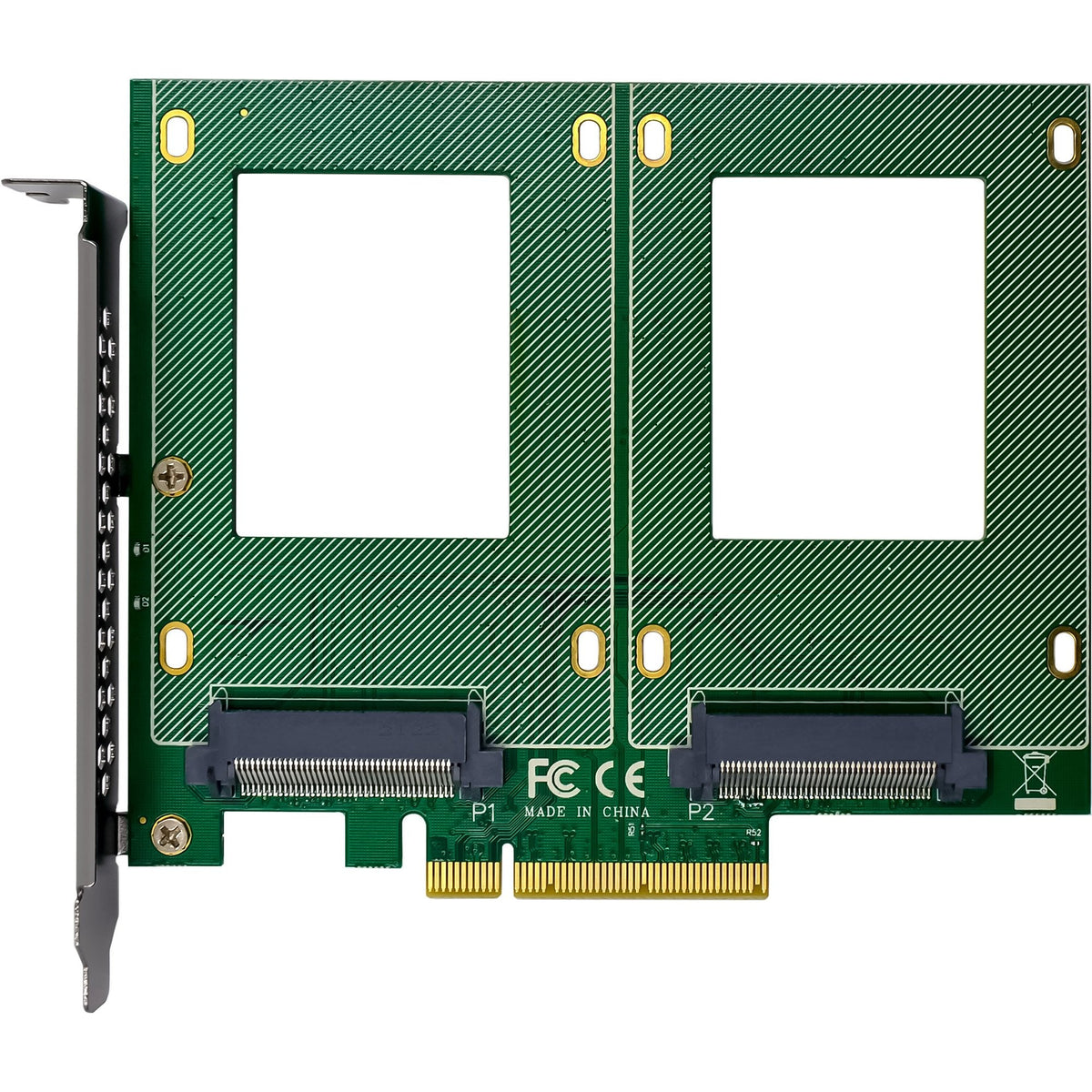 Inline Pcie Tarjeta A 2x Interno U.2 Nvme Sff-8639  Bifurcation - Pcie X8 - Ancho