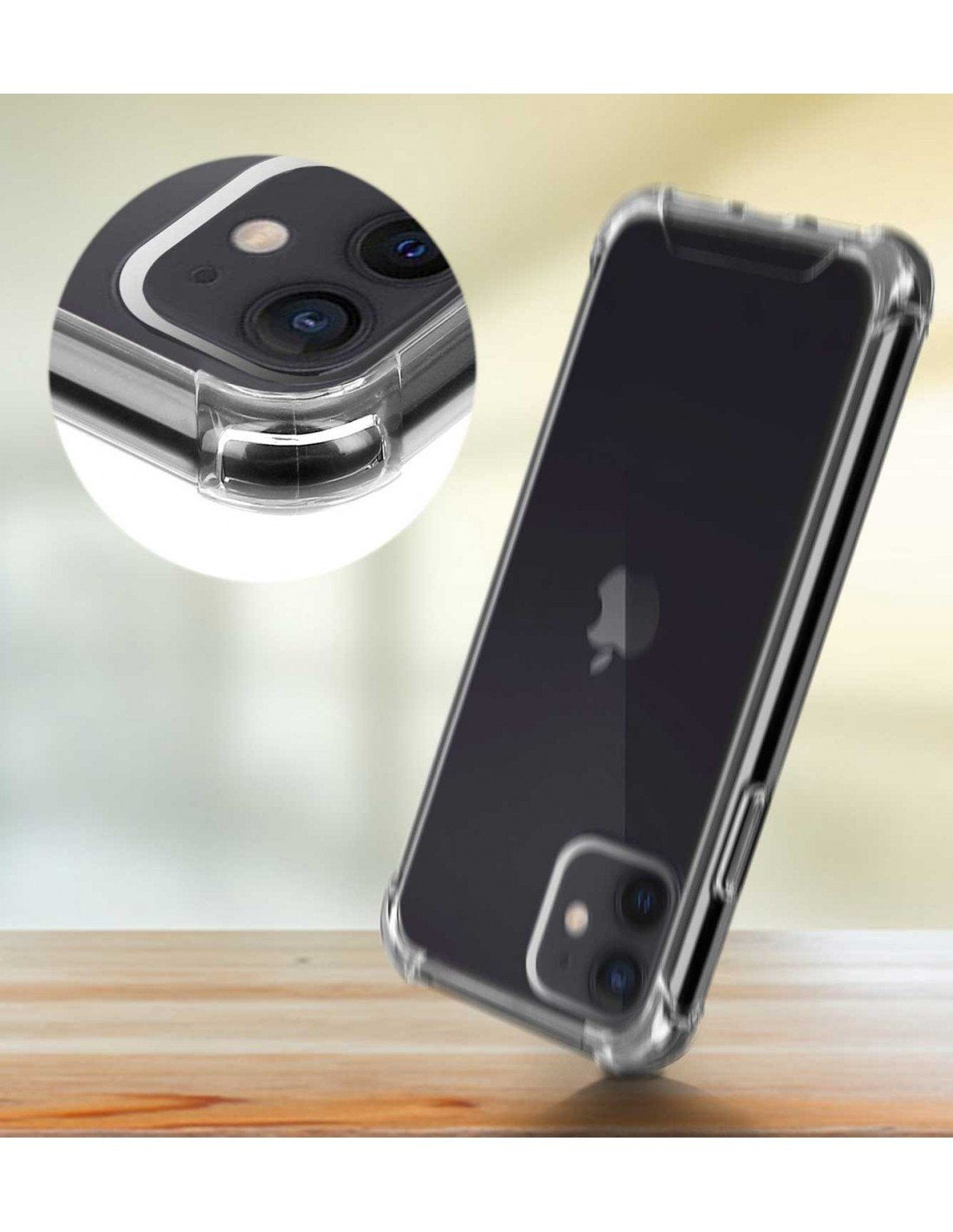 Akashi Funda Silicona Transparente Con Cuerda Antishock Colgante Apple Iphone 12/12 Pro