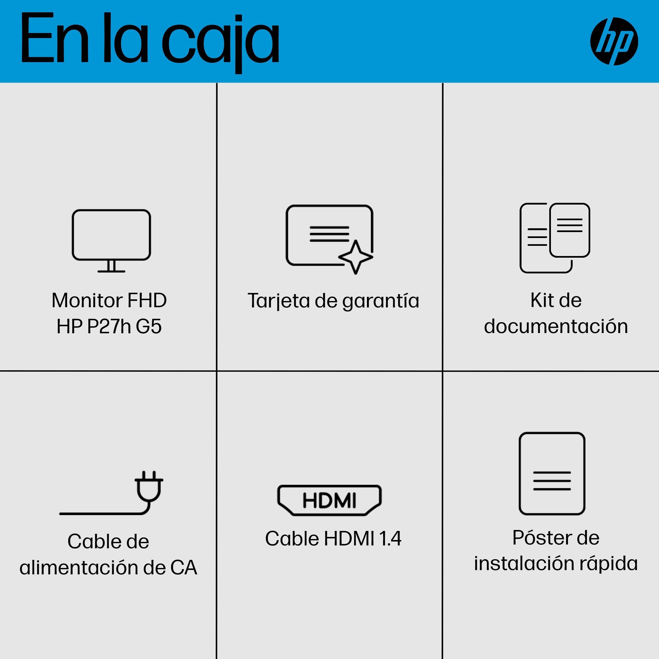 EAN 0196548133598 - HP P27h G5 FHD Monitor pantalla para PC 68,6 cm (27") 1920 x 1080 Pixeles Full HD LCD Negro imagen 11