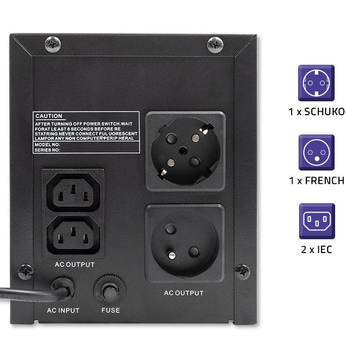 EAN 5901878537764 - Qoltec 53776 sistema de alimentación ininterrumpida (UPS) Línea interactiva 1,5 kVA 900 W 4 salidas AC imagen 5