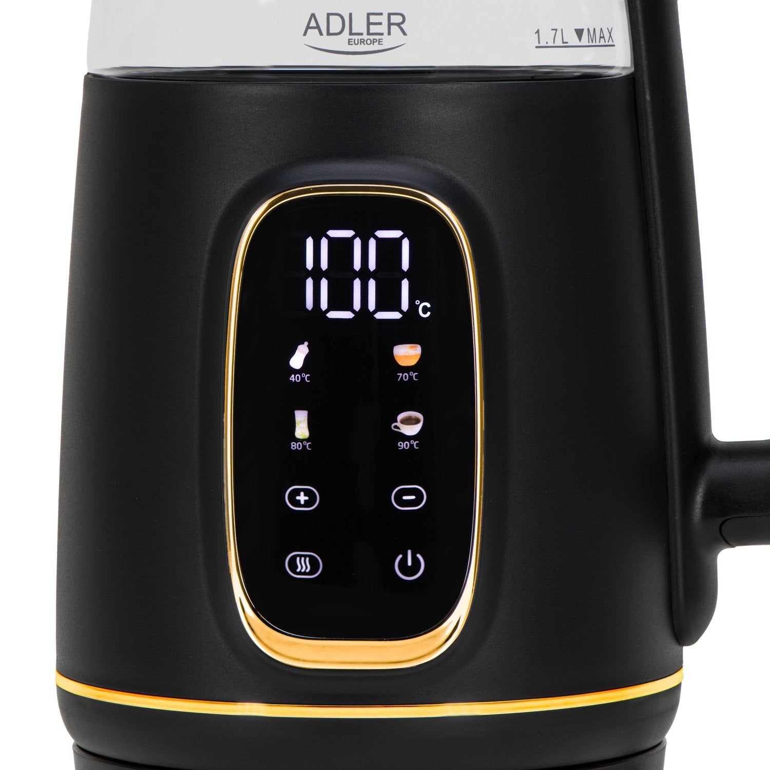 EAN 5905575907806 - Adler D 1305 BG tetera eléctrica 1,7 L 2200 W Negro, Transparente, Oro imagen 2