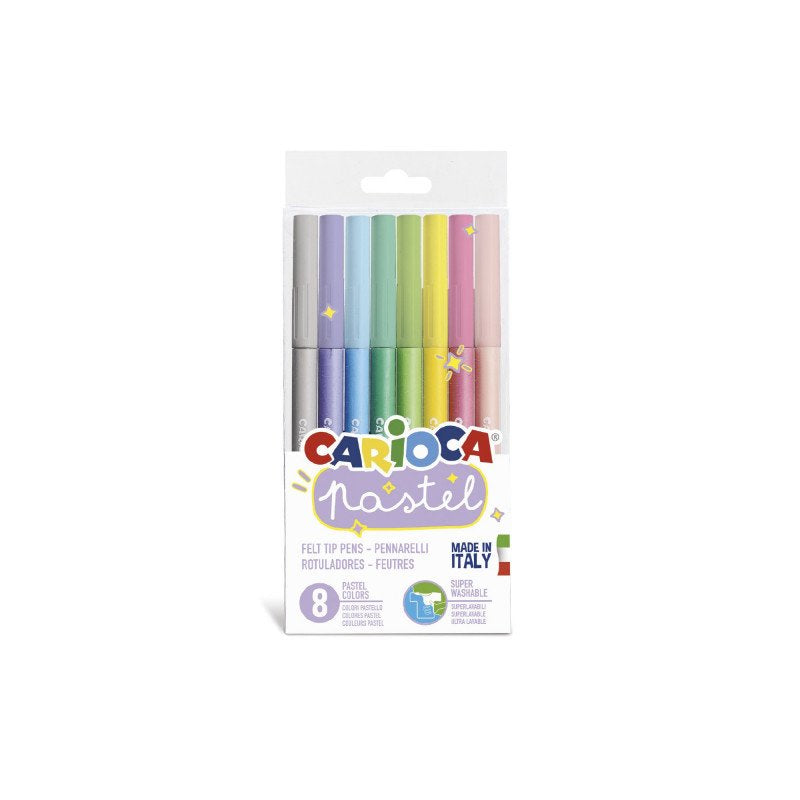 Carioca Rotulador Pastel Punta Cónica Colores - Caja De 8