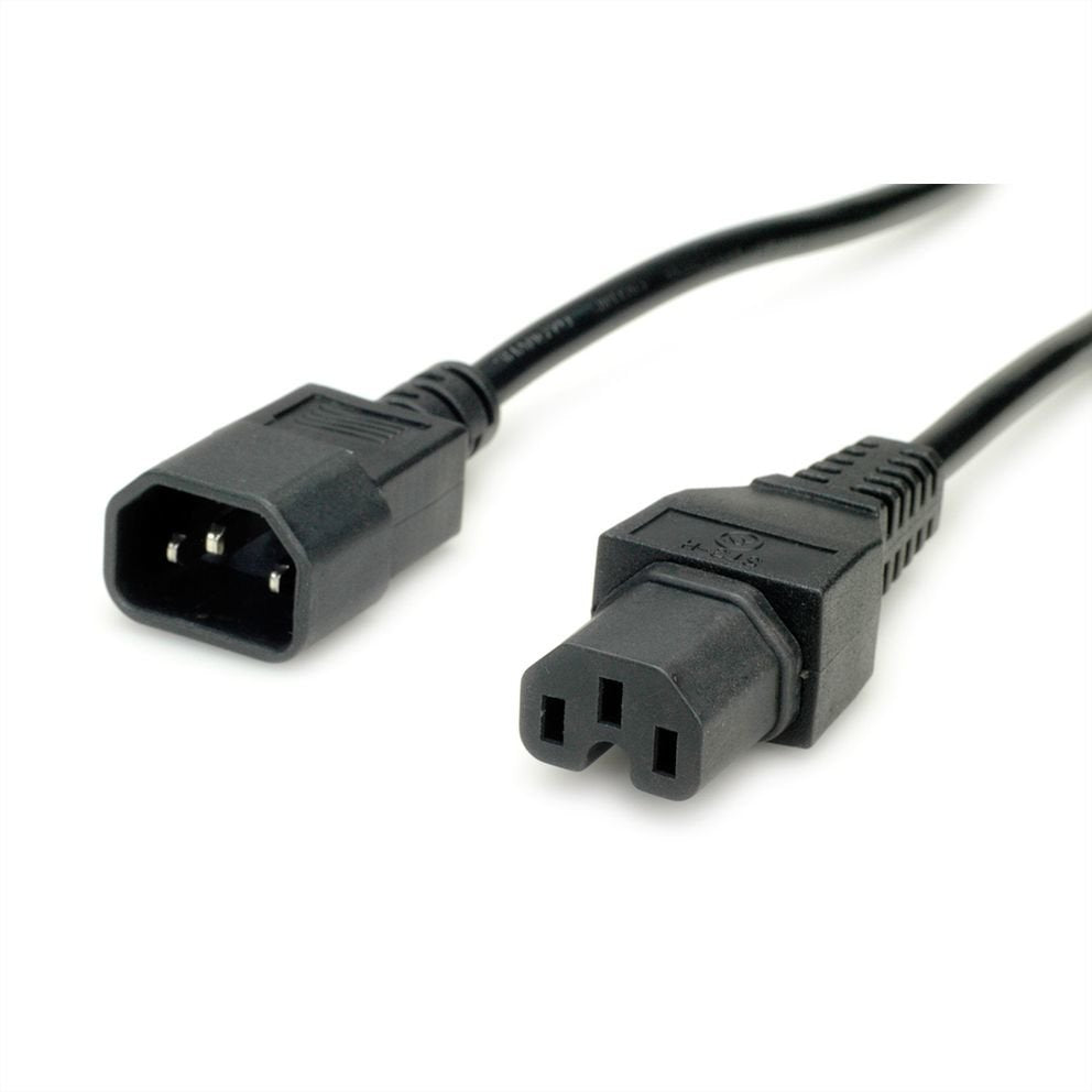 Value Netzcable Iec320 C14 Stecker - C15 Buchse, H05rn-F, Schwarz, 3 M