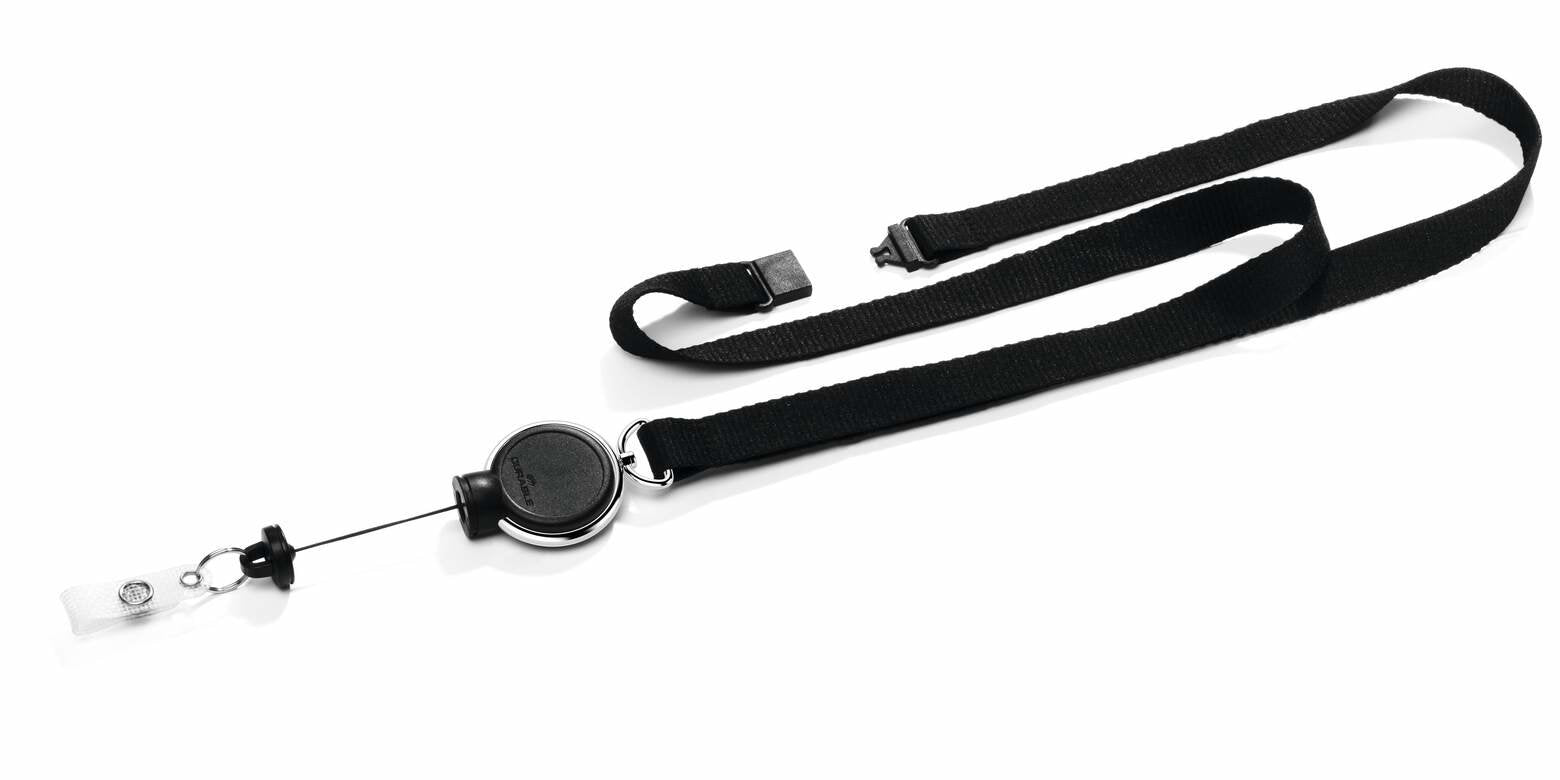 Textile Lanyard 15 With Badge  Reel Extra Strong