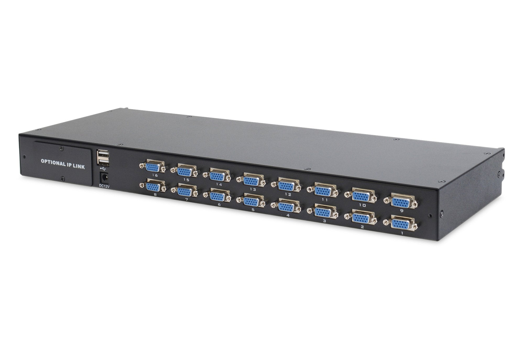 Kvm Modulare Konsole Mit 17" Tft (43,2cm), 16 Port Kvm & Touchpad, Ch Tastatur Ral 9005 - Schwarz Digitus Professional