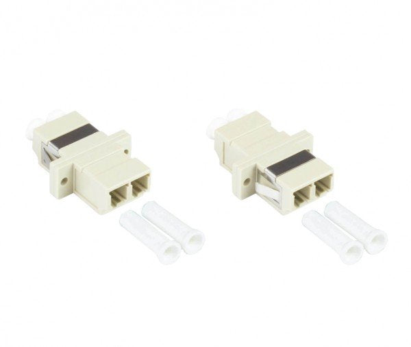 Lwl Duplex Kupplung, Lc (Upc) An Lc (Upc), Om2, Multimode, Kunststoffgehäuse Mit Flansch, Keramikhülse, Grau, Good Connections®