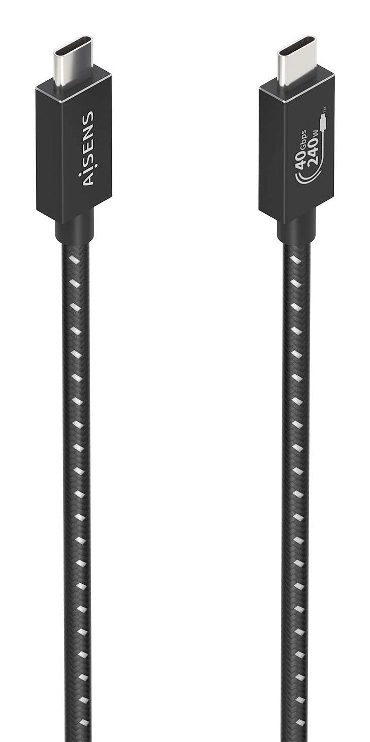 Cable Usb 4.0 Tipo-C Aisens A156-0868 Usb Tipo-C Macho Usb Tipo-C Macho Hasta 240w 40gbps 1.5m Gris