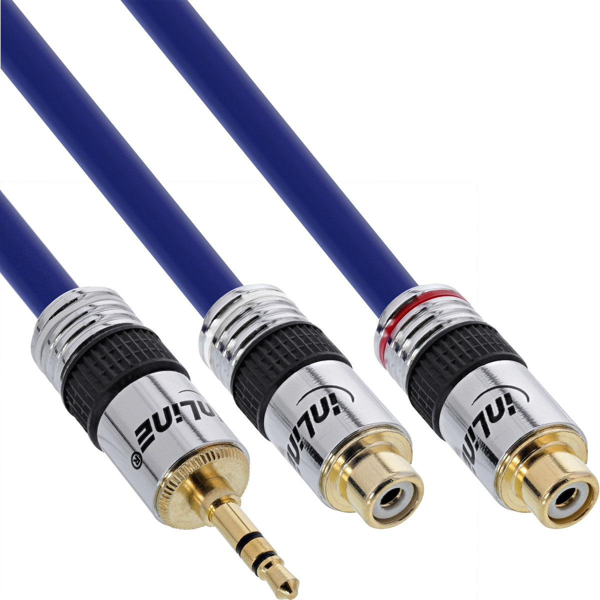 Cable De Audio Inline Premium 2x Rca Hembra A Macho De 3,5 Mm De 0,25 M