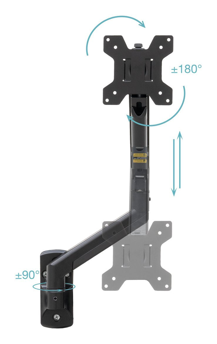 Soporte Pared Tooq Pant. Gira Incli 1 Brazo 13-34 Negro