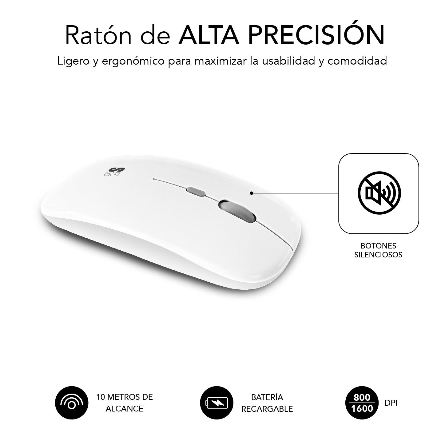 Teclado Y Ratón Inalámbrico Subblim Oco010 Combo Multidispositivo Compacto Plata