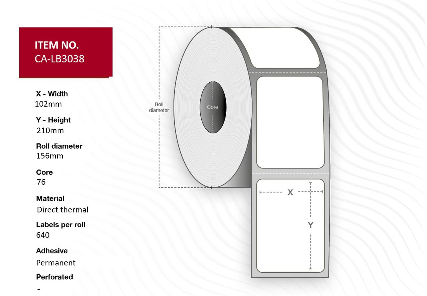 EAN 5706998986252 - Capture CA-LB3038 etiqueta de impresora Blanco imagen 1