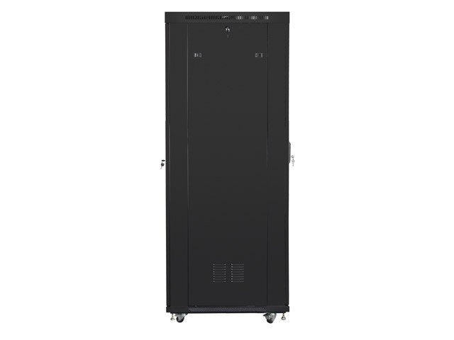 Lanberg Armario Rack 19 Pulgadas Independiente 42u / 600x1000 Con Puerta De Cristal Lcd Autoensamblaje Paquete Plano Negro
