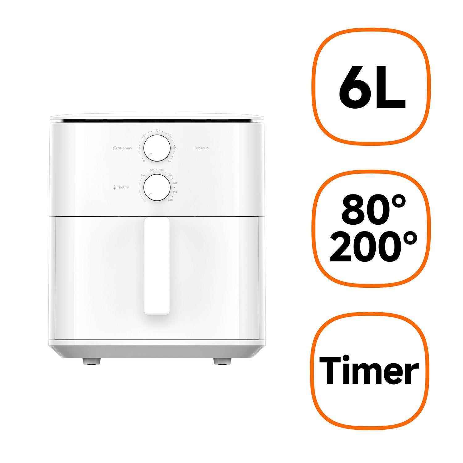 EAN 6941812785218 - Xiaomi MAF13 Sencillo 6 L Independiente 1550 W Freidora de aire caliente Blanco imagen 1