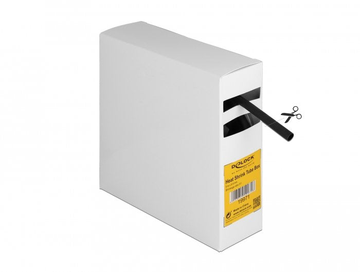Delock Caja De Tubos Termorretráctiles, Tasa De Contracción 3: 1, 5 Mx 6,4 Mm Negro