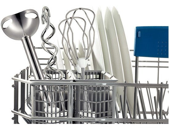 Bosch Home Batidora De Mano Ergomixx Mfq36470 Blanco/Gris, 450 Vatios, Con Pie Mezclador Y Vaso Mfq36470