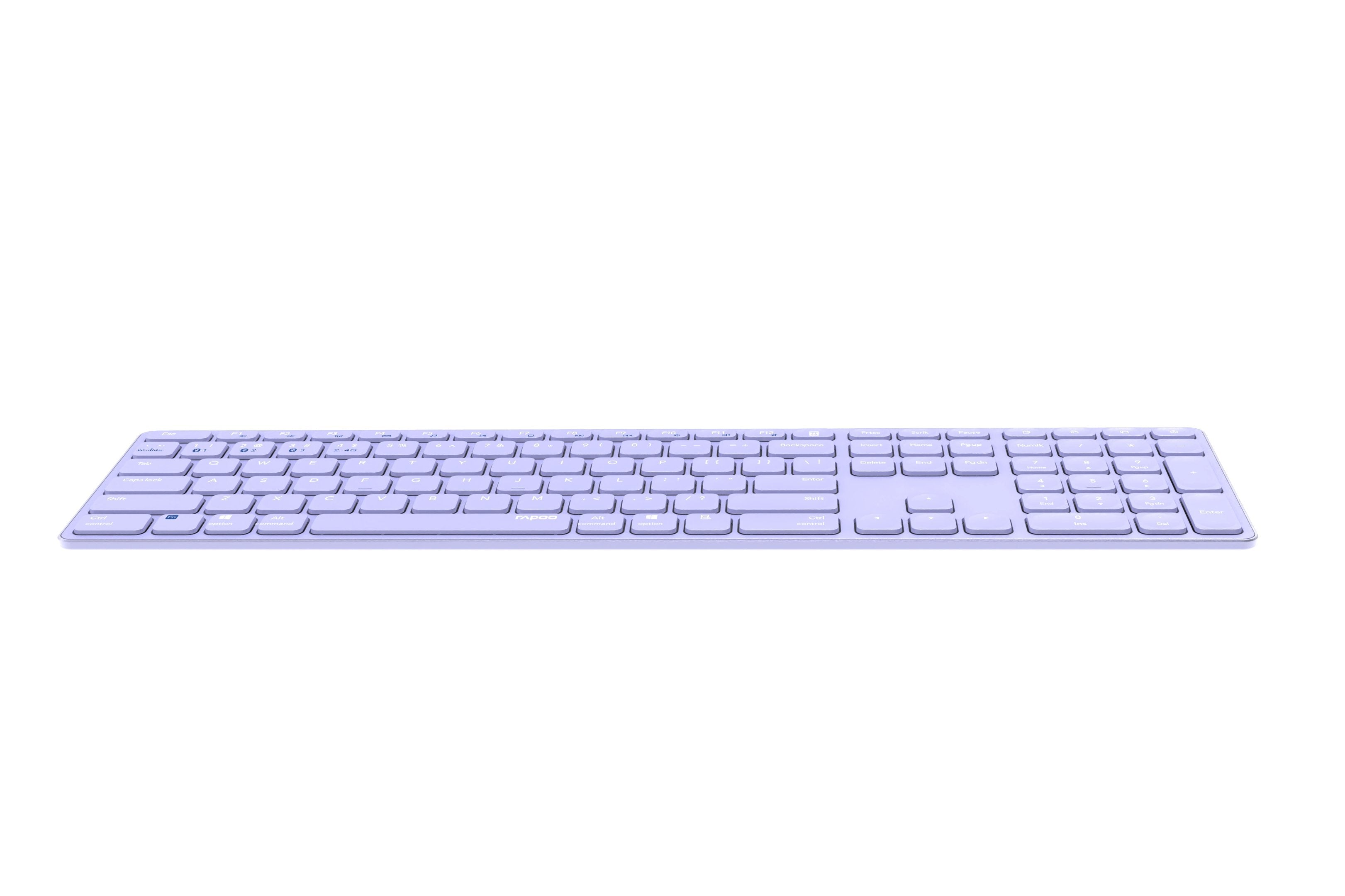 Teclado Rapoo Wireless Y Bluetooth E9800m 2.4ghz Bt 3.0 5.0 Diseã±O Ultrafino Bateria Lilabase Aluminio Multi Mode