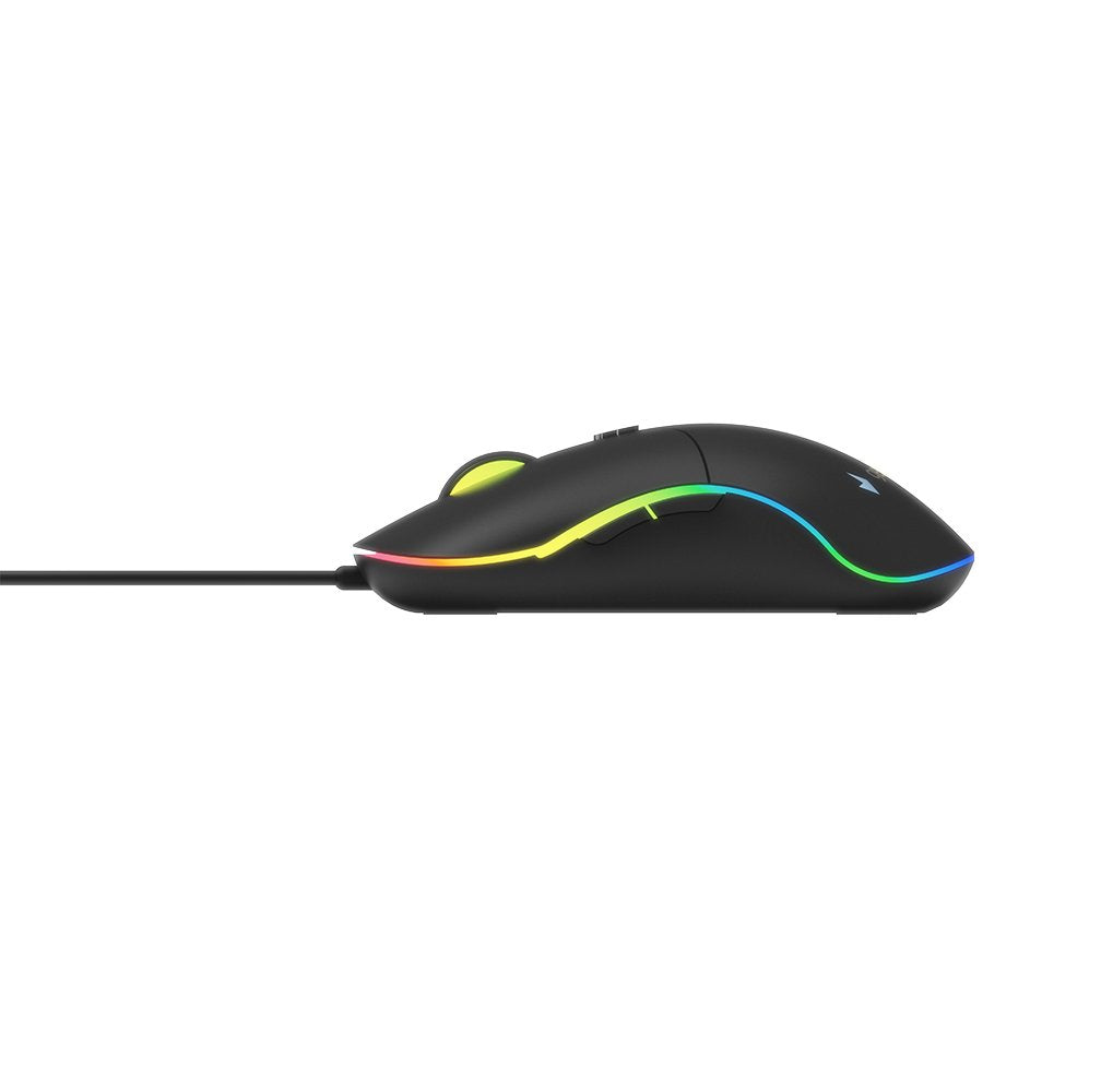 Gembird Mus-Ul-02 Ratón Con Cable Iluminado De Gran Tamaño, Usb, 2400dpi, Negro
