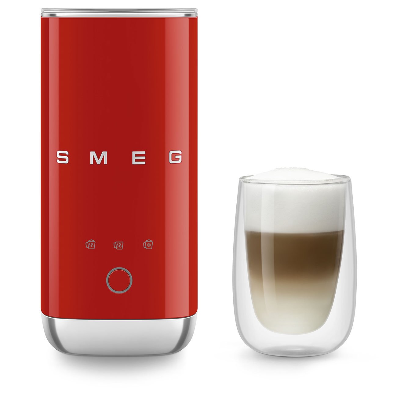 Smeg Milchaufschäumer Mff02rdeu, 3 Funktionen, Antihaft, 500w, Rojo