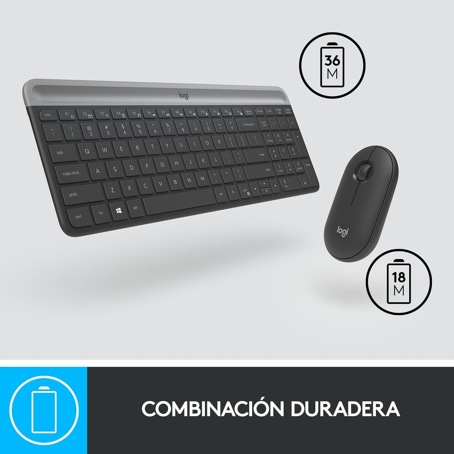 EAN 5099206086548 - Logitech 920-009198 teclado Ratón incluido Universal RF inalámbrico QWERTY Español Grafito imagen 11