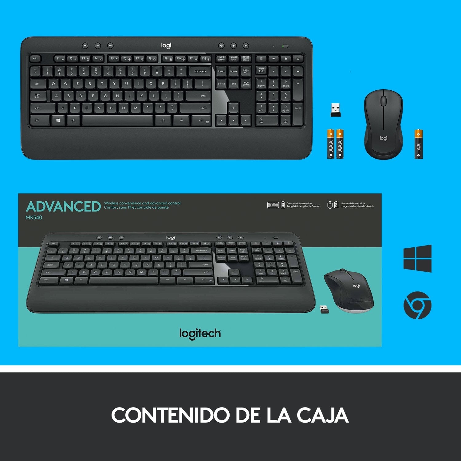 Teclado Español + Raton Logitech Mk540 Advanced 920-008680  ·