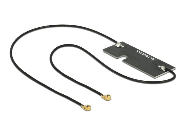 Delock Wlan 802.11 Ac A H B G N Doppelantenne 2 X I-Pex Inc., Mhf® I Stecker 3 - 5 Dbi 1.13 2 X 15 Cm Pcb Intern Klebemontage