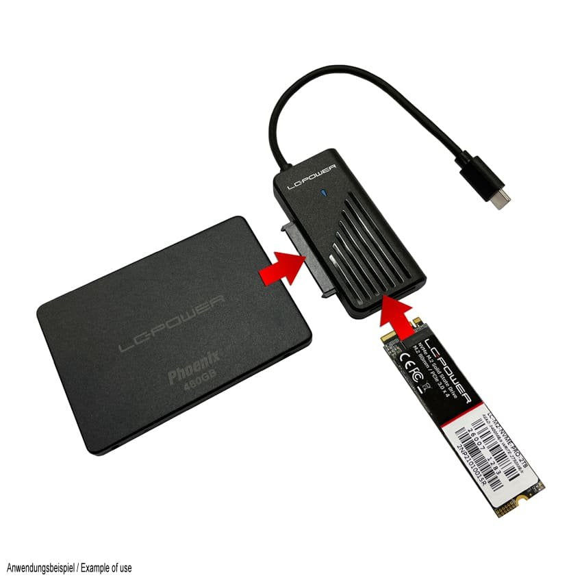 Lc-Power Lc-Ada-Usb-Sata-Nvme Tarjeta Y Adaptador De Interfaz